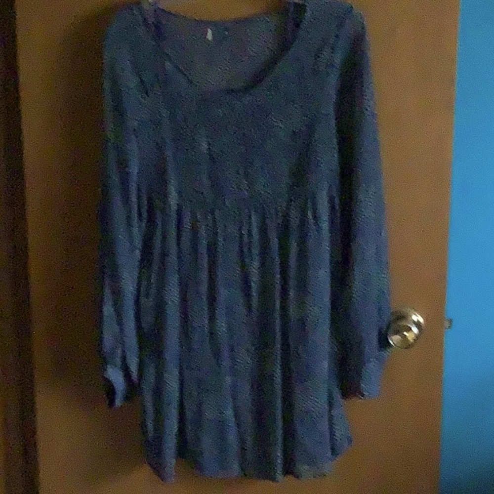 Blue Long Sleeve Dress